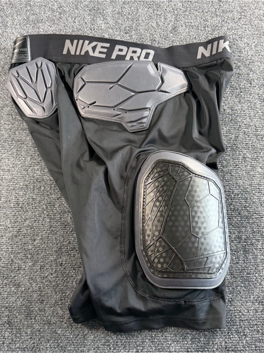 NIKE PRO Dri Fit Football Shorts Adult Men's XL Padded Black Gray Compression
